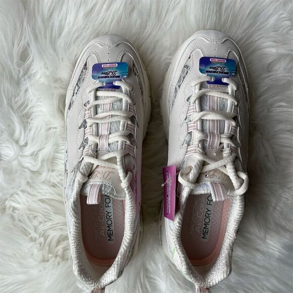 🆕 Skechers Women's D'Lites Memory Foam Sneakers Multicolor Lace Detail Size 7.5 - Picture 3 of 11